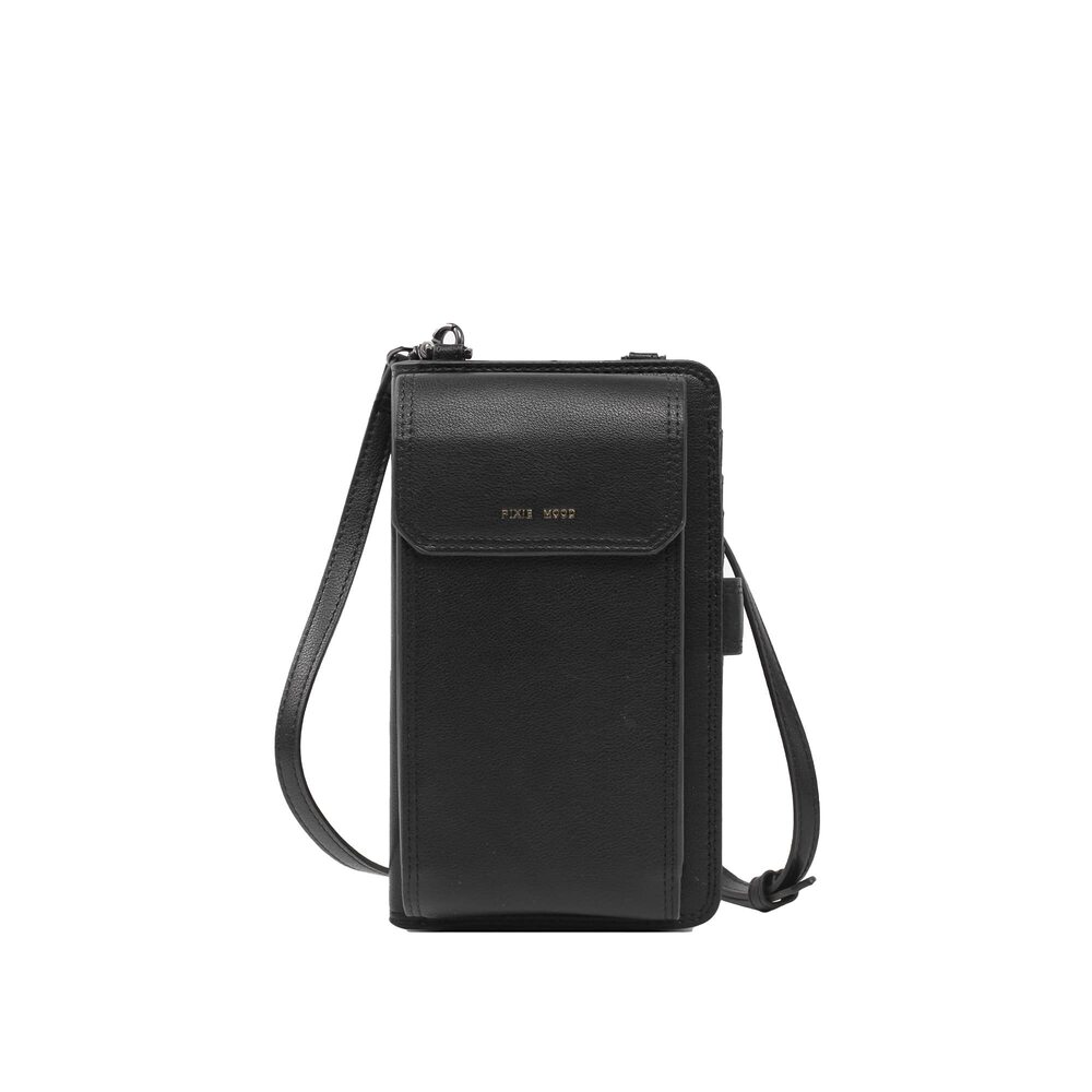 3911 Rae 7 x 4 Vegan Leather Convertible Crossbody Phone Wallet, Black